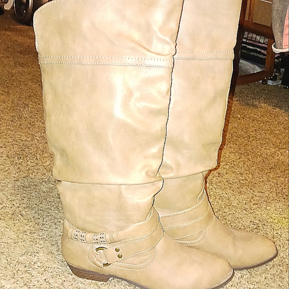 Women's knee high tan boots